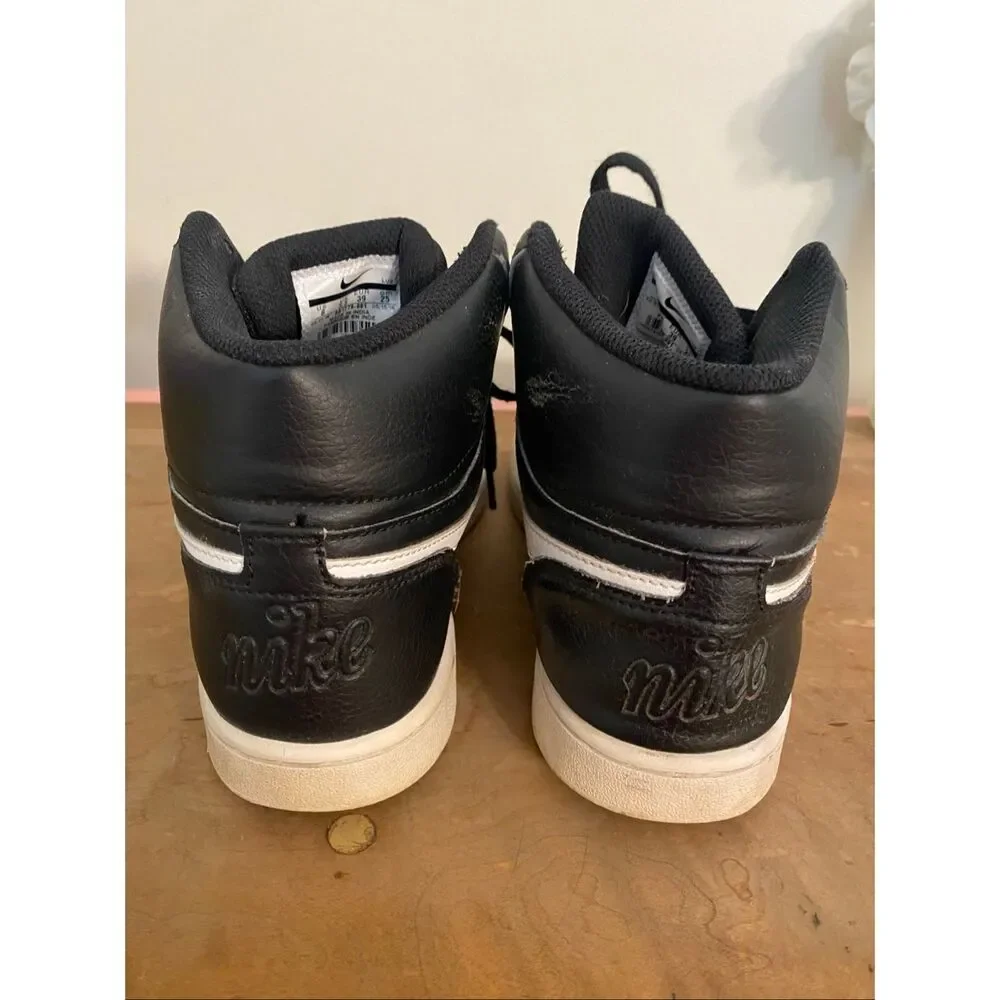 Nike size 8 Ebernon Mid-Top Sneakers black white Women’s shoes